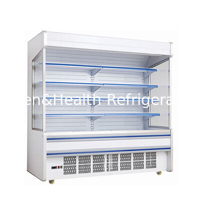 A Five Layer Shelf Product Storage Display Open Type Freezer With Built-In Units