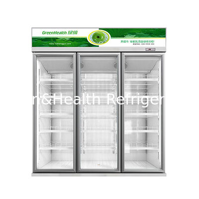 Supermarkets Use Three Defogging Glass Door Beverage Display Refrigerator with Auto Defrost Fan Cooling and Adjustable Shelves
