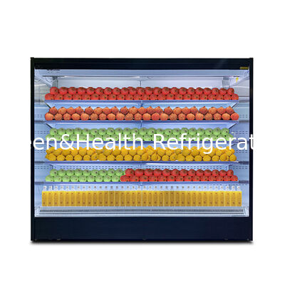 Supermarket/Store Right Angle Five Layer Shelf Fruit And Vegetable Open Refrigerated Freezer