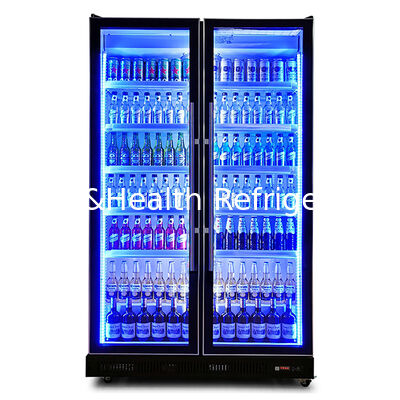 Two Stylish And High-End Glass Doors With Adjustable Multiple LED Lights For Beverage Refrigeration Freezer