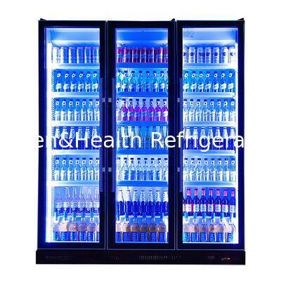 Three Defogging Glass Doors With Adjustable Multiple LED Lights For Beverage Refrigeration