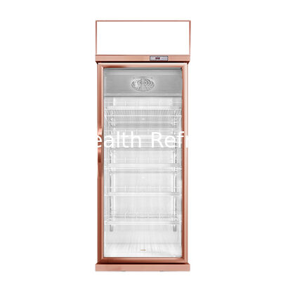 Single Door Champagne Color Luxury Beverage Refrigerated Display Freezer
