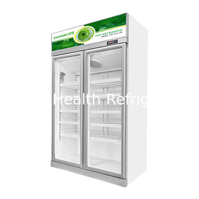 Double Door Silver Inverter Top-Unit Beverage Display Freezer with Auto Defrost and 457L Volume