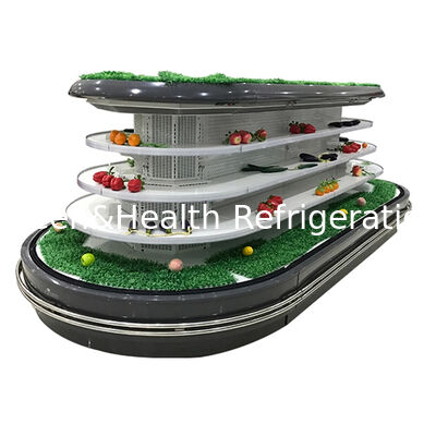 Commercial Multideck Open Chiller with Automatic Defrost LED Lighting and Energy Saving for Supermarket Display