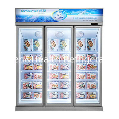 Supermarket Commercial Upright Inverter Display Freezer with Fan Cooling & Auto Defrost