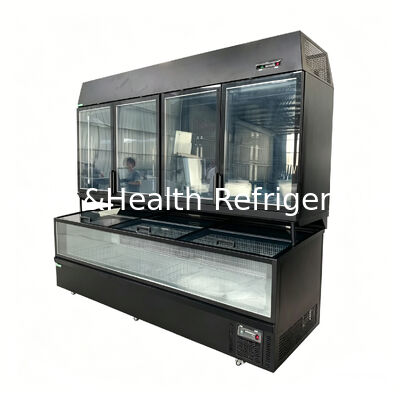 Commercial Island Display Cabinet Top Refrigeration Bottom Freezing For Supermarkets