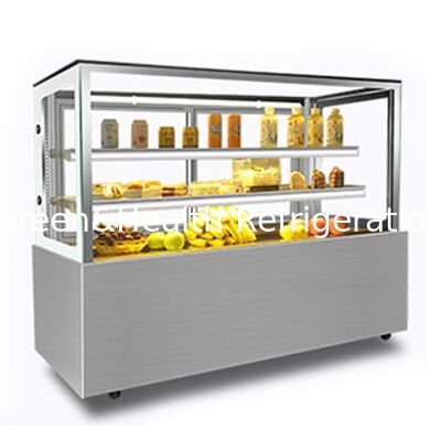 Right Angle Stainless Steel Cake Display Freezer with 3 Layers Decks for Cake Shop Refrigeration