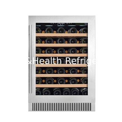 60 Bottles Capacity Wine Cooler with Wood Shelves and Glass Door