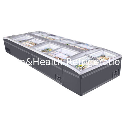 1040L Capacity Island Freezer with Sliding Glass Door and Automatic Defrost for Commercial Use