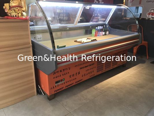 Refrigerated Display Serve Over Counter Meat Display Cooler With LED Light
