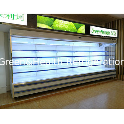 Painted Steel Multideck Open Chiller , Supermarket Dairy Display Fridge