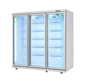 Glass Door Commercial Drink Cooler / Supermarket Display Freezer