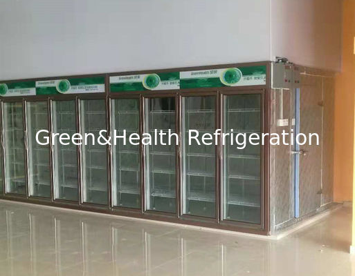 Refrigeration Back Load Display Fridge Freezer With Glass Doors Panel Thickness 75mm
