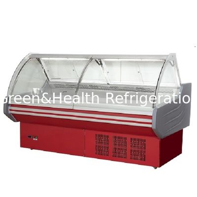 Food Meat Deli Display Open Chiller Refrigerator Build In System For Hypermarket