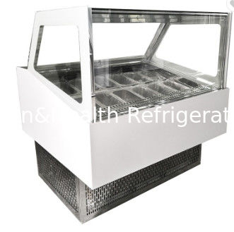 Hard Ice Cream Display Freezer / Popsicle Bucket Pans Showcase Gelato Color Steel