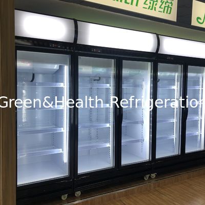 SKD Glass Door Display Chiller Freezer With Curved LED Lighting Box