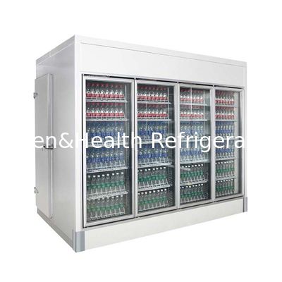 Convenience Store Large Volume Walk In Blast Freezer With Display Shelf
