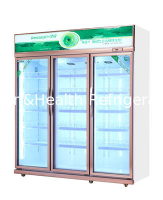 1224L Compact Upright Freezers 3 Glasses Doors With Heater Auto Demist