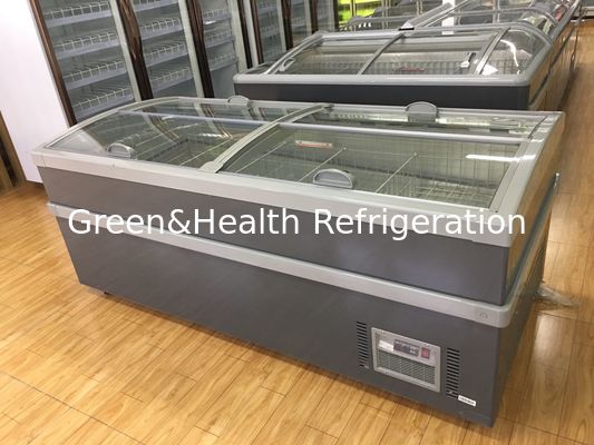 220 V 50hz Top Glass Sliding Door Deep Chest Freezer For Dairy Products