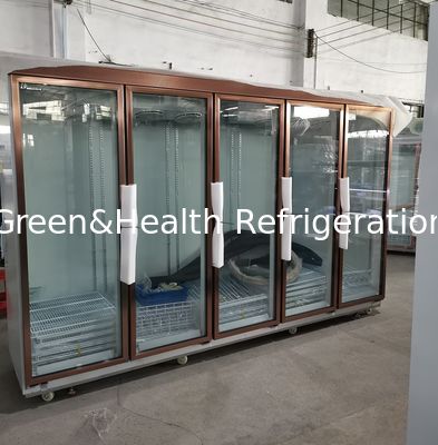 Golden Color R404a 4000W Standing Glass Door Freezer