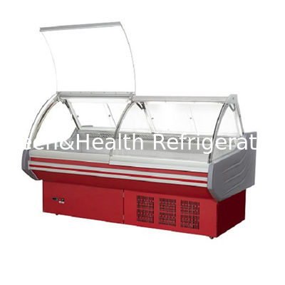 Refrigerated Display Cases Front Flip Open Supermarket Display Refrigerator