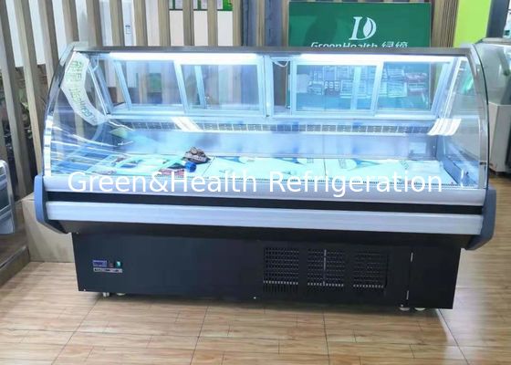 Butchery Curved Glass Deli Food And Packed Meat Display Case