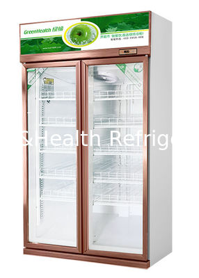 Luxury Style Upright Fridge Commercial Display Cooler Champagne