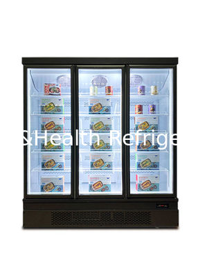 1450L Glass Door Commercial Display Freezer Factory Vertical Showcase