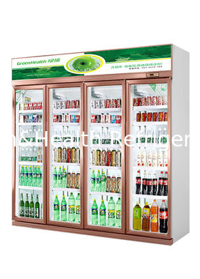 Four Glass Door Combination Freezer Cooler For Beverage Display