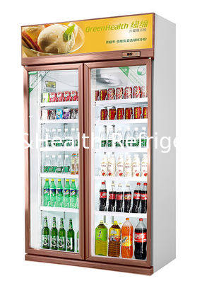 Upright Commercial Beverage Drink Chiller With Double Glass Door