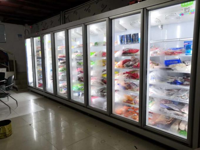 Supermarket Commercial Upright Meat Display Freezer For Frozen Food